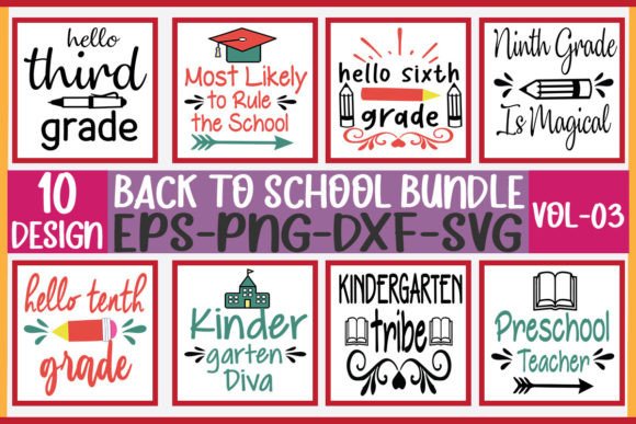 10 Back to School Bundle Vol-03: Graphics for Crafts & Local Branding