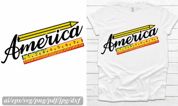 America Back to School T Shirt SVG: Graphics & Print Templates