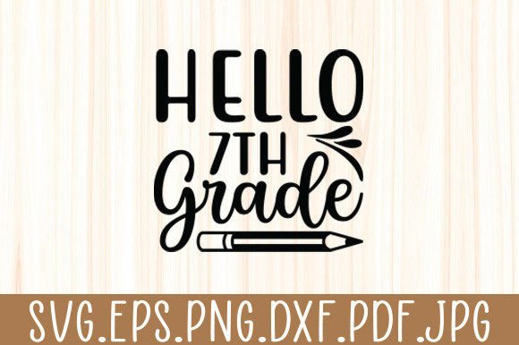 Back to School 7th Grade Square SVG – Graphics for Crafts