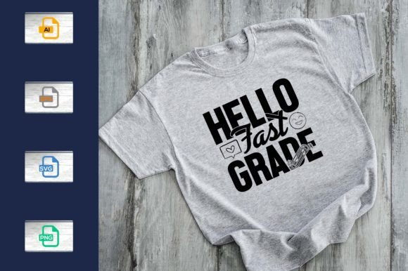 Back to School Hello First Grade Graphics & T-Shirt Designs