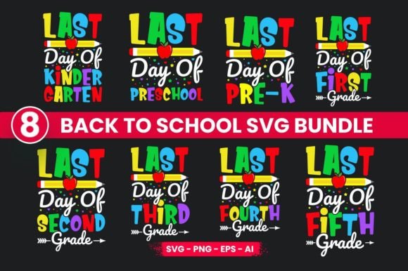Back to School T-Shirt Design SVG Bundle for Crafts & Graphics