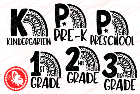 Bundle Back to School Preschool Rainbow Graphics
