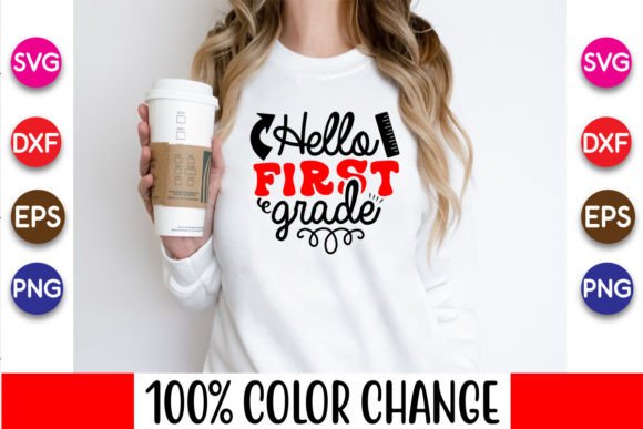 Hello First Grade SVG: Back to School Graphics for Crafts