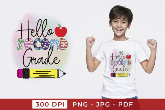 Hello Second Grade PNG: Back-to-School Graphics for Crafts